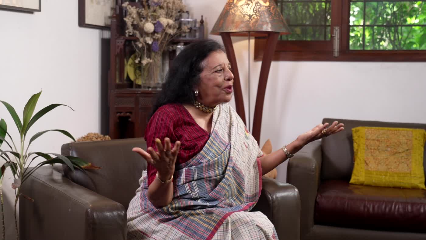 Dr Ritu Sethi seated indoors during the filmed interview